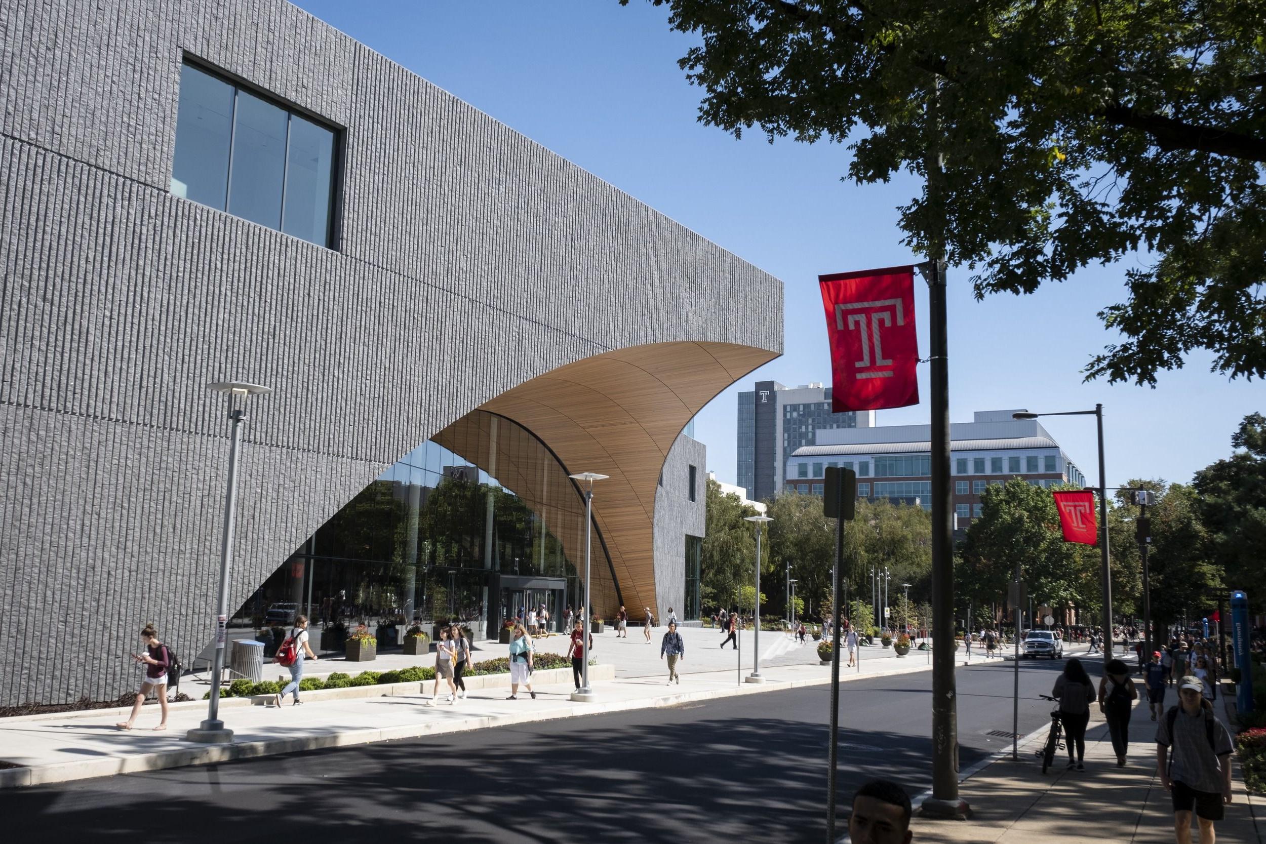 the exterior of Charles Library with Morgan Hall in the background